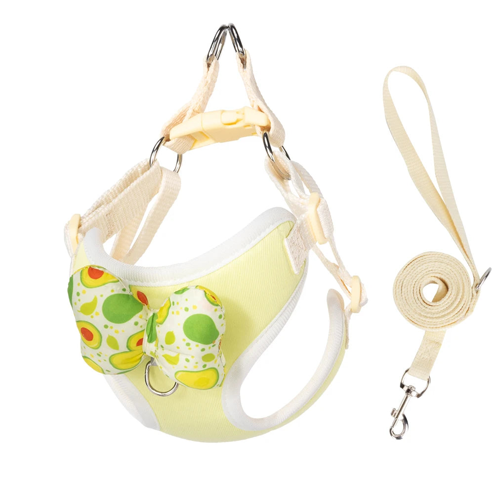 Fruit Print Breathable Dog Harness – Adjustable Mesh Vest