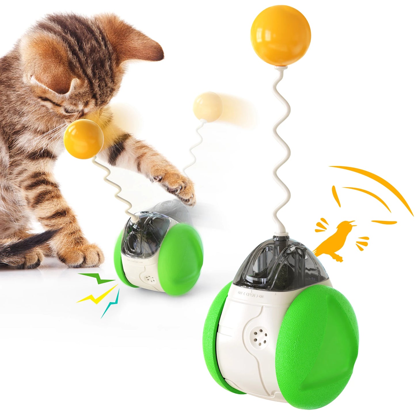 New Design Multi-function Pet Supplies Eco-friendly Cat Ball Toys Squeaky Balance Car Cat Toy Interactive Running Cat Catnip Toy