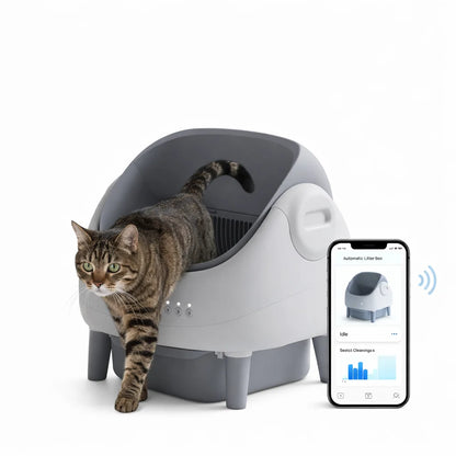 AI Self-Cleaning Cat Litter Box with App Control