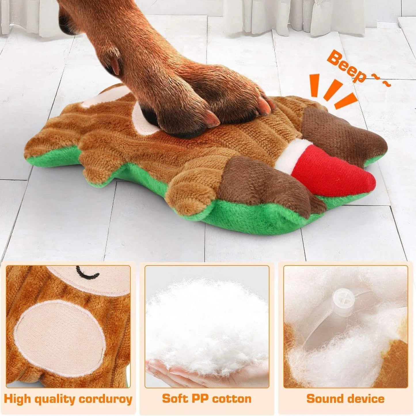 Pet Plush Sound Toy Christmas Series Molar Bite Resistant Cute Cartoon Dog Plush Toys