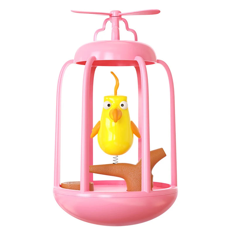 Birdcage Cat Tumbler Toy with Sound & Spinning Propeller – Interactive Self-Play Cat Toy