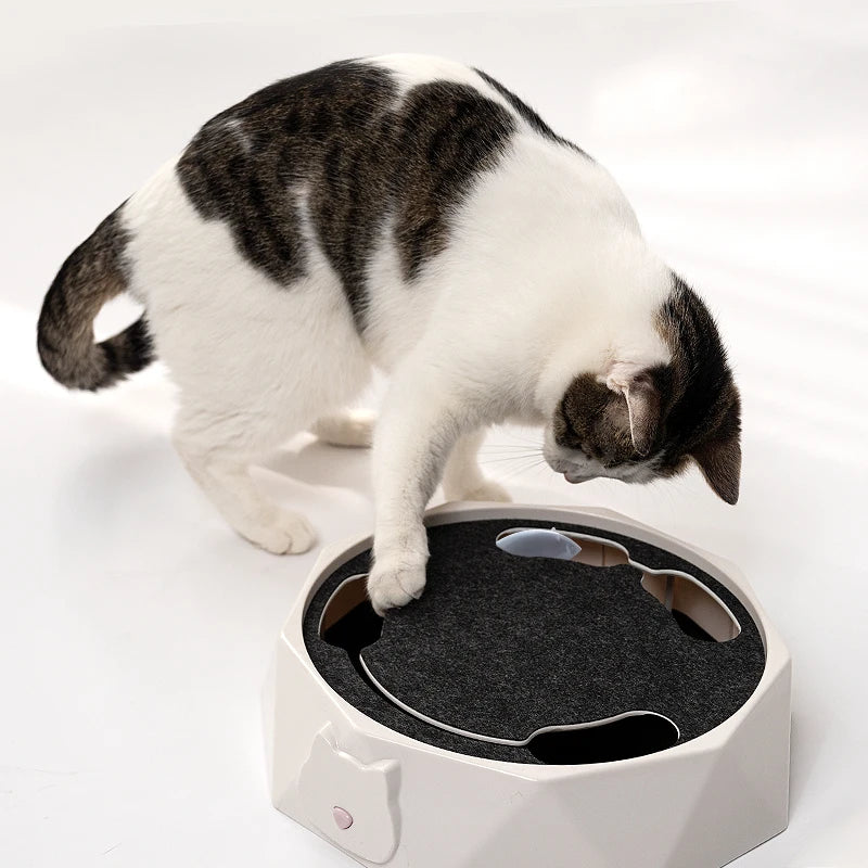 Electric Round Cat Toy with Mouse – Auto-Spinning Interactive Turntable
