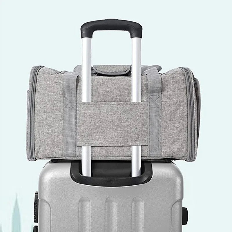 Portable Luxury Oxford Soft-Sided Dog Carrier Airline-Approved Zipper Closure Small Animal Travel Bag Eco-friendly Solid Pattern