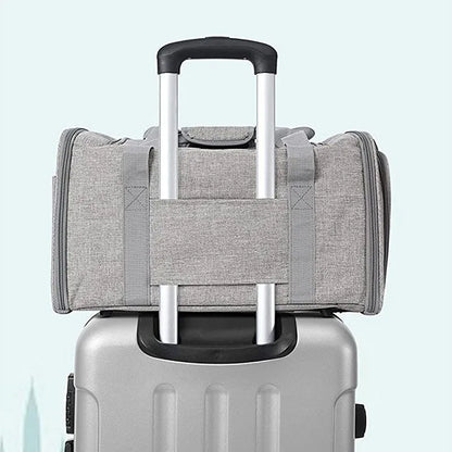 Portable Luxury Oxford Soft-Sided Dog Carrier Airline-Approved Zipper Closure Small Animal Travel Bag Eco-friendly Solid Pattern