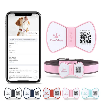 NFC Smart QR Code Pet ID Tag – Silicone, Scannable, Personalized Dog & Cat Tag