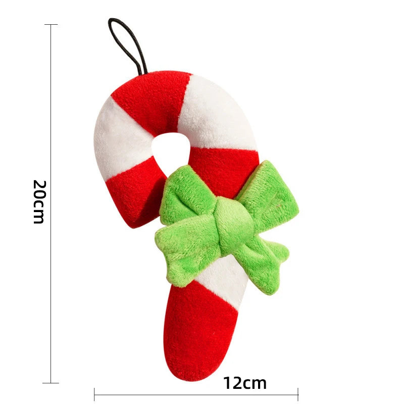 Wholesale Luxury Cartoon Eco-friendly Christmas Dog Gifts Plush Dolls Holiday Cat/Dog Chew Squeaky Pet Toy with BB Sound