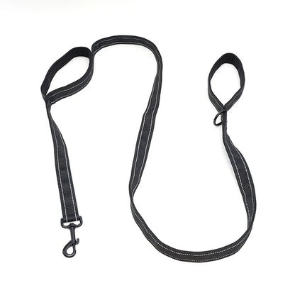 6ft Double Handle Dog Leash | Reflective Soft Padded Nylon Training Lead