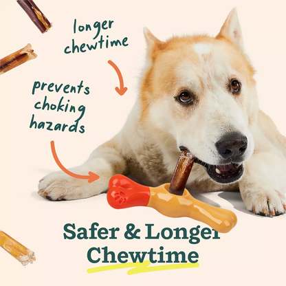 AFP Long-lasting Chewing Dog Toy Bully Stick Holder Pet Prevents Choking Safety Device Aggressive Chewers Dog Chew Stick Holder