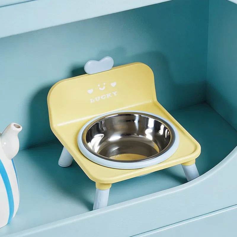 Elevated Stainless Steel Cat Bowl with Stand – Raised Pet Feeder for Cats & Small Dogs