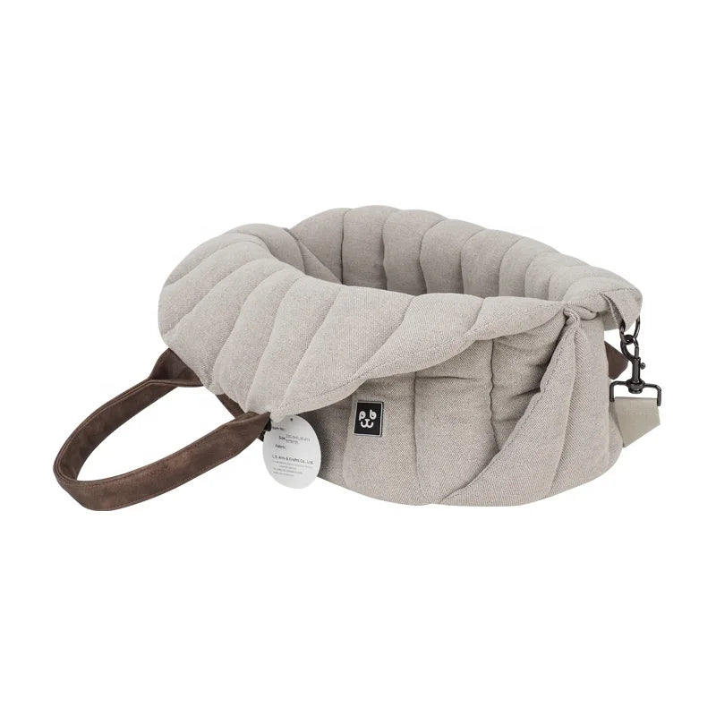 Pet Sling Carrier Bag, Dog Car Seat & Pet Bed with Leash Connector | Small Pets