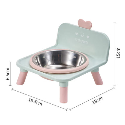 Elevated Stainless Steel Cat Bowl with Stand – Raised Pet Feeder for Cats & Small Dogs