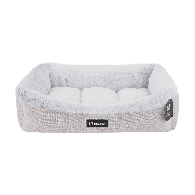Premium Faux Rabbit Hair Pet Bed | Warm, Breathable & Washable