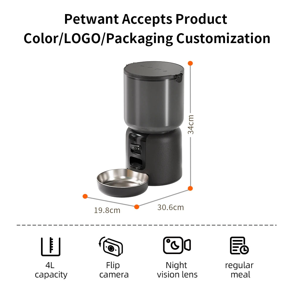 Smart Automatic Cat Feeder with WiFi App & Voice Recording