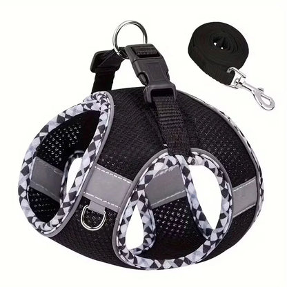 Breathable Cat Harness and Leash Set – Adjustable Reflective Vest for Cats