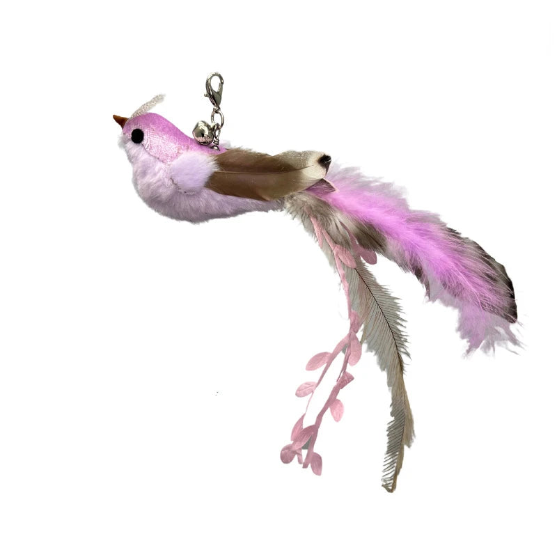 Feather Foam Bird Cat Toy with Bell | Bite-Resistant Replacement Head | 6 Styles