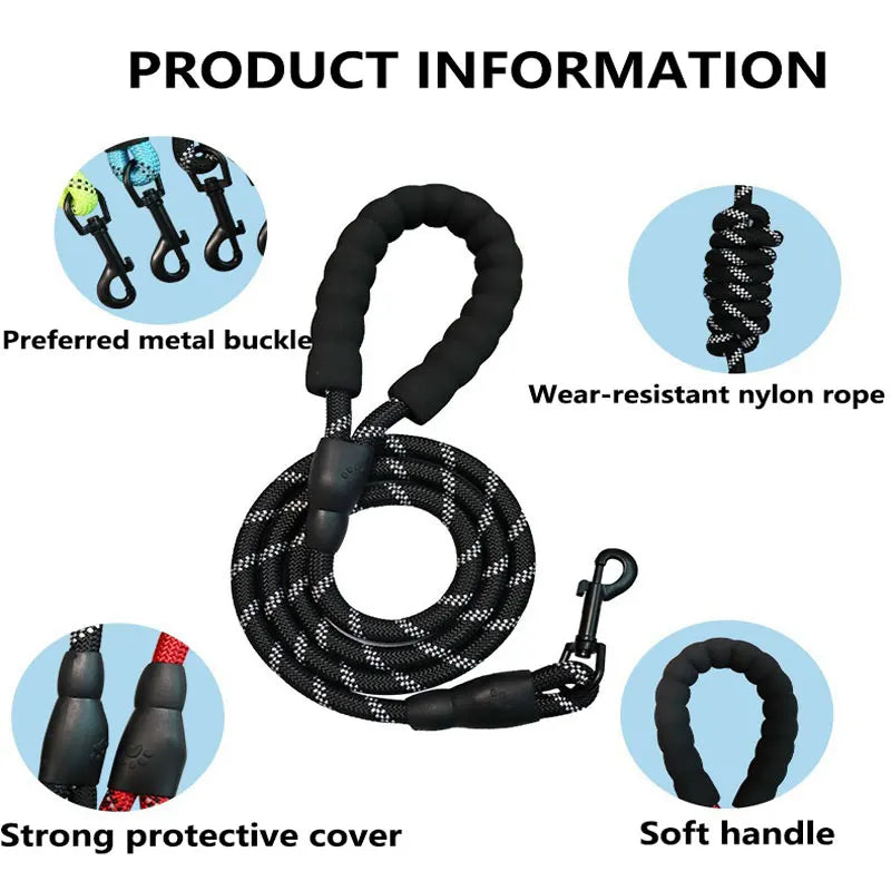 Reflective Nylon Tactical Training Dog Leash