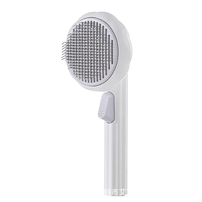 Self-Cleaning Pet Slicker Brush — One-Button Hair Release, Gentle Detangling