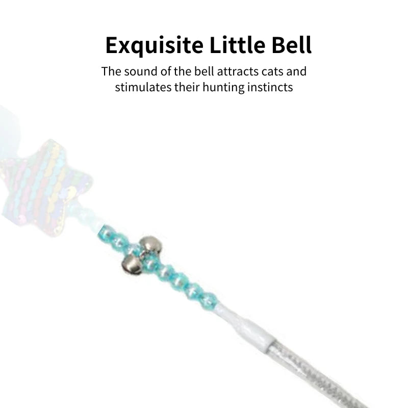 Cute Fairy Wand Feather Cat Teaser Toy | Bite-Resistant Interactive Stick | 6 Styles