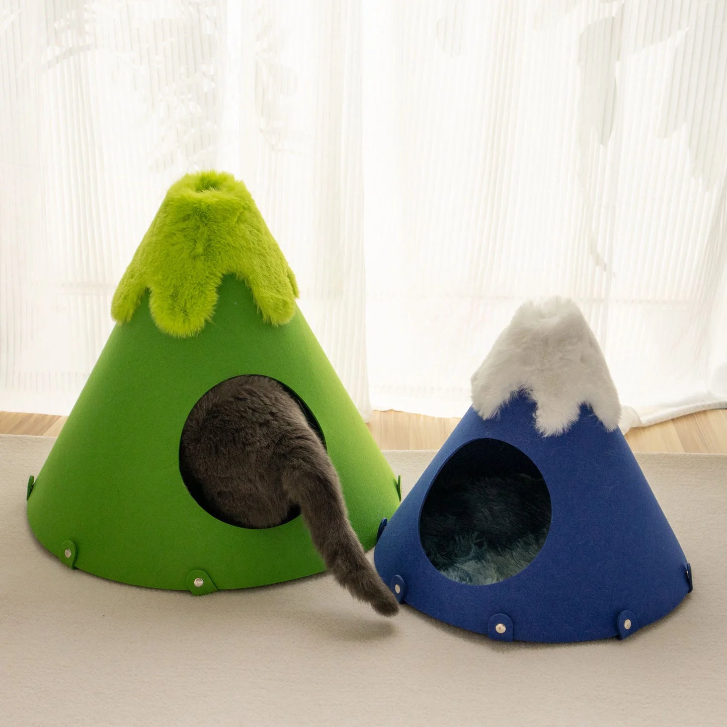 Cloud Shape Felt Cat Bed Cave – Washable, Eco-Friendly, Modern Cat Sleeping House