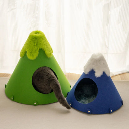 Cloud Shape Felt Cat Bed Cave – Washable, Eco-Friendly, Modern Cat Sleeping House