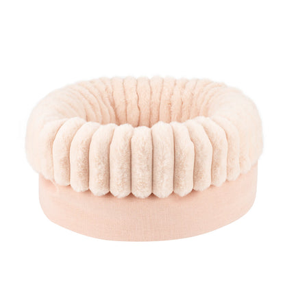 Cuddle Bunny Round Pet Bed | Adjustable Wall, Anti-Slip, Water-Repellent | Cats & Dogs