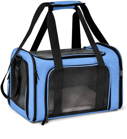 Portable Luxury Oxford Soft-Sided Dog Carrier Airline-Approved Zipper Closure Small Animal Travel Bag Eco-friendly Solid Pattern
