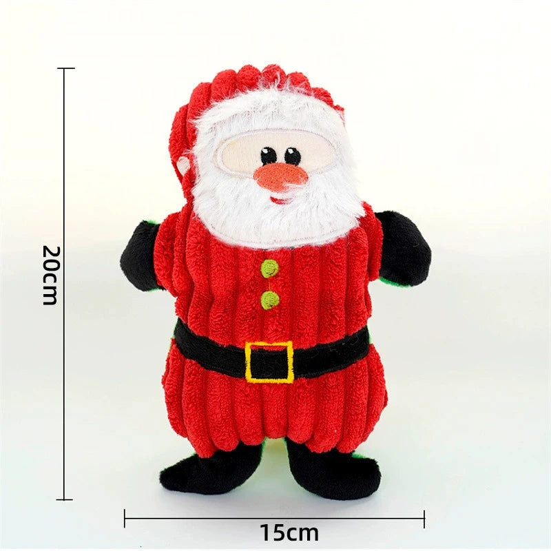 Wholesale Luxury Cartoon Eco-friendly Christmas Dog Gifts Plush Dolls Holiday Cat/Dog Chew Squeaky Pet Toy with BB Sound