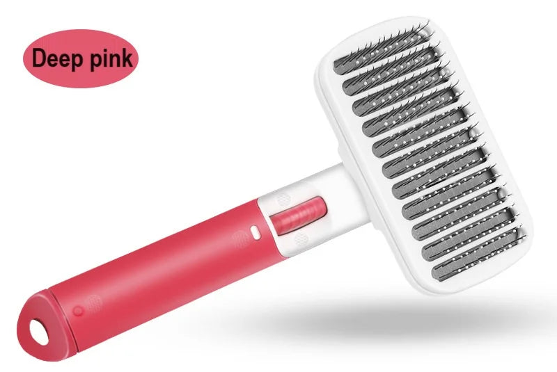 Self-Cleaning Pet Slicker Brush — Cat & Dog Hair Remover Grooming Comb