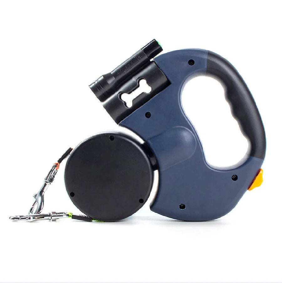 ABS Retractable Dual-Head Double Dog Leash