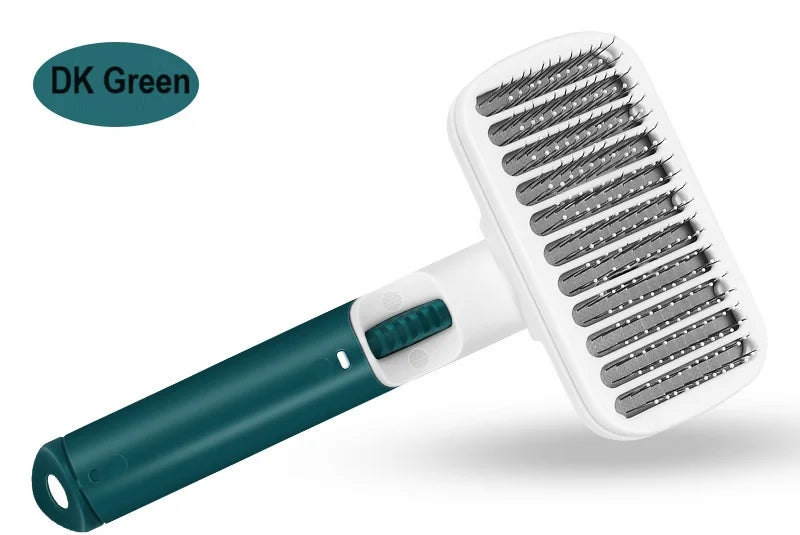 Self-Cleaning Pet Slicker Brush — Cat & Dog Hair Remover Grooming Comb