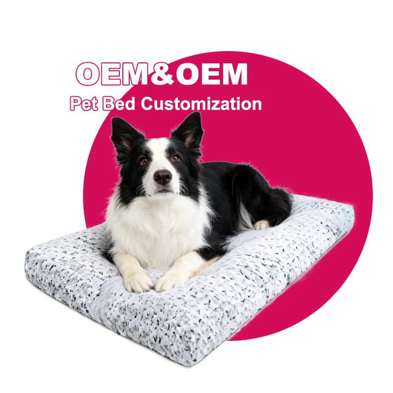 Dog Bed High Density Orthopedic Memory Foam Rose Swirl Plush Non-slip Puppy Sleeping Mat