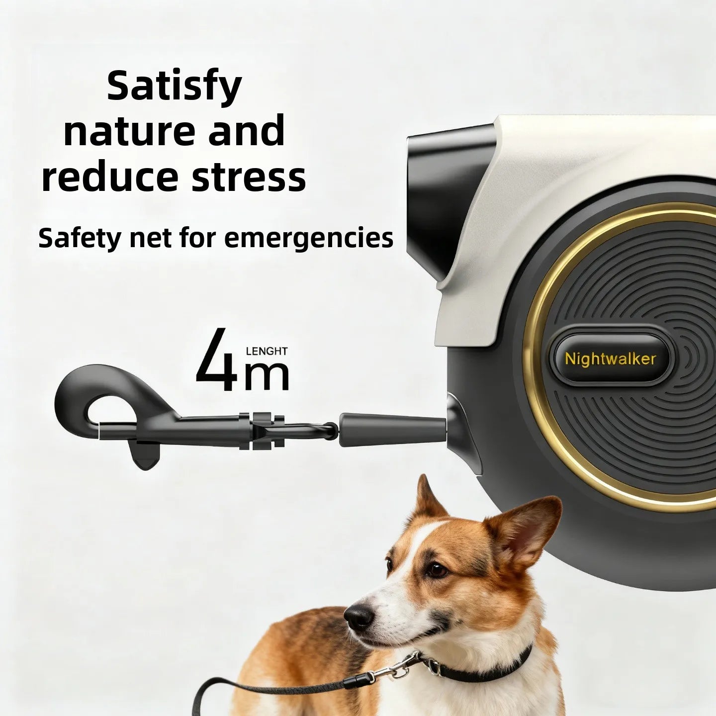 Retractable Dog Leash 13ft | Automatic One-Button Brake & Lock | Heavy Duty Tangle-Free Walking Leash for Small Medium Large Dogs