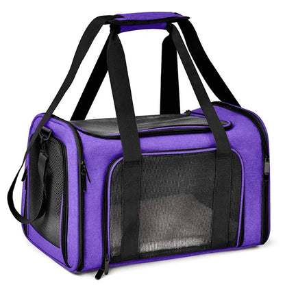 Portable Luxury Oxford Soft-Sided Dog Carrier Airline-Approved Zipper Closure Small Animal Travel Bag Eco-friendly Solid Pattern