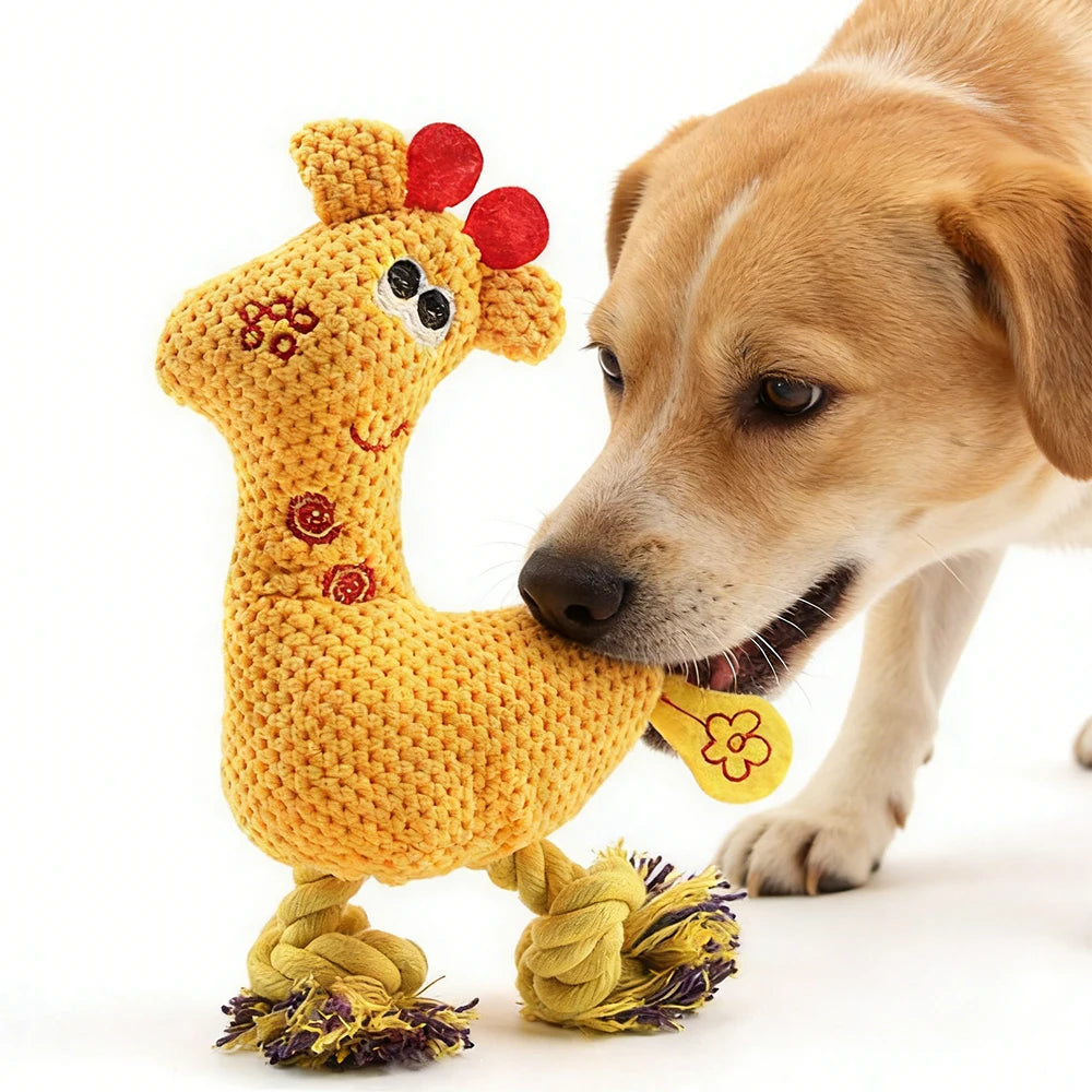 Squeaky Plush Dog Chew Toy – Soft Bite-Resistant Dog Toy