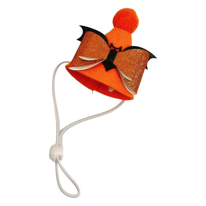Halloween Winter Solid Personalized Pumpkin Dog & Cat Choker Necklace with Eco-Friendly Wool Bells
