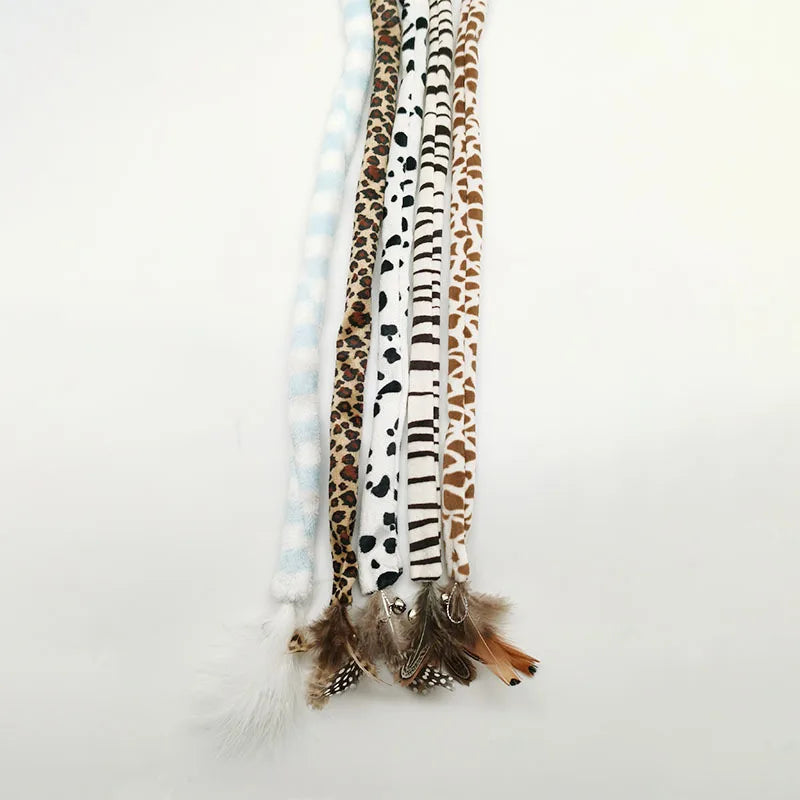 Long Rope Ribbon Caterpillar Cat Wand Toy | Interactive Training Stick | 7 Colors