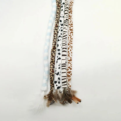 Long Rope Ribbon Caterpillar Cat Wand Toy – Interactive Training Stick