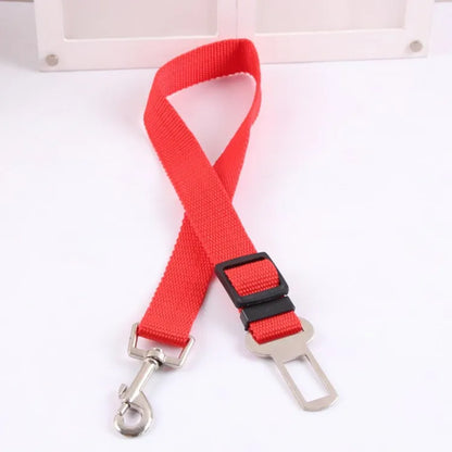 Adjustable Alloy Dog Car Seatbelt Leash — Vehicle Safety Lead, Size M, 13 Colors