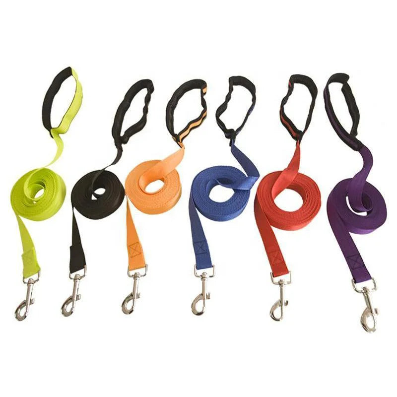 Long Training Dog Lead | Heavy Duty Nylon Recall Leash Outdoor Dog Training