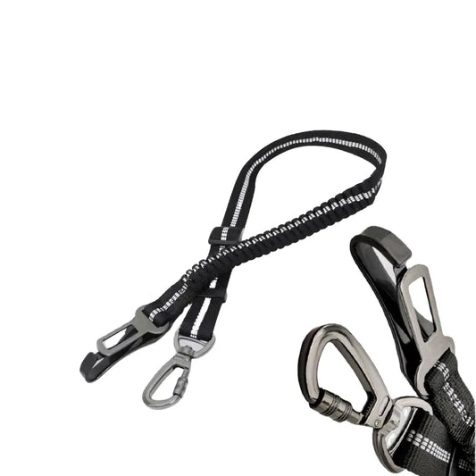 Tactical Dog Leash & Car Seat Belt – Heavy Duty Bungee Nylon with Quick-Release