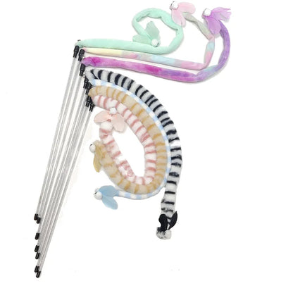 Flannel Cat Toy Wand – Bite-Resistant Cloth Strip Cat Teaser