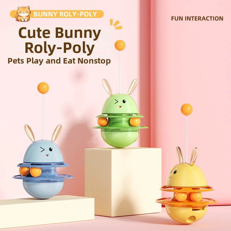 Leakage of Food Interactive Cat Toy Tumbler Turntable Rotating Puzzle Toy for Indoor Cats Boredom Relief Pet Supplies Wholesale