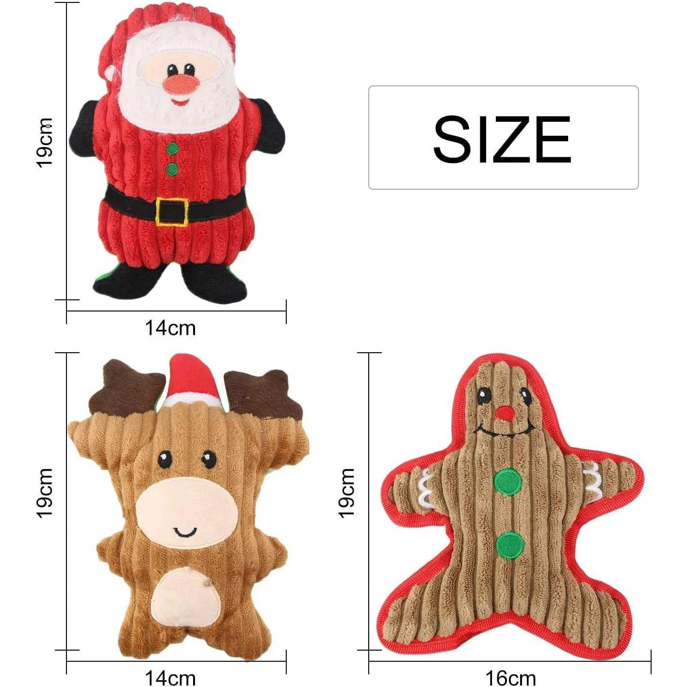 Pet Plush Sound Toy Christmas Series Molar Bite Resistant Cute Cartoon Dog Plush Toys