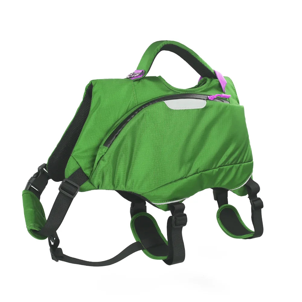 Dog Saddle Backpack Harness with 4 Expandable Storage Compartments