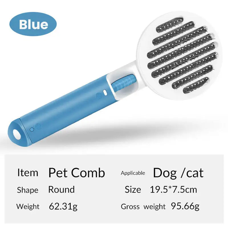 Self-Cleaning Pet Slicker Brush — Cat & Dog Hair Remover Grooming Comb