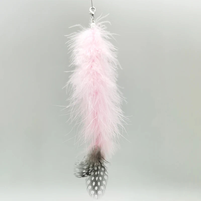 Dancing Feather Suction Cup Cat Toy | Removable Wire Rod & Replacement Heads | 9 Styles