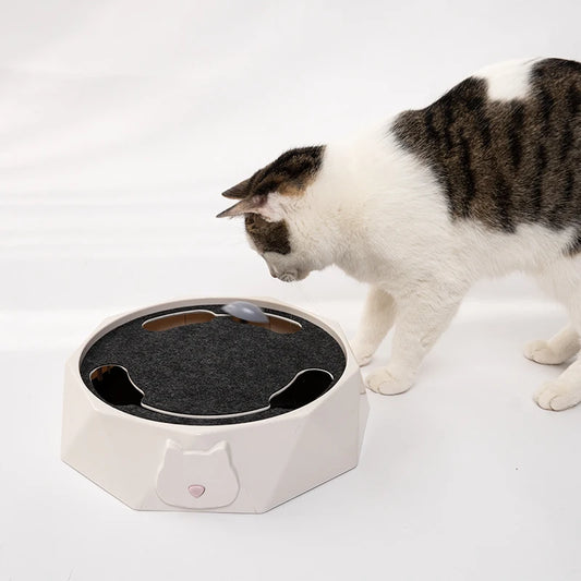 Electric Round Cat Toy with Mouse – Auto-Spinning Interactive Turntable