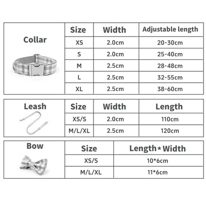 2025 NEW Fashion Yellow Brown Plaid Dog Cat Leash Bowtie Collar Plaid Fabric Golden Metal Buckle Professional Pet Products