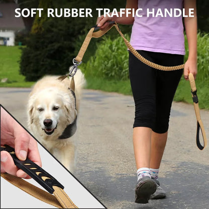 Tactical Waterproof Dog Leash — Stainless Steel Snap Hook, Reflective