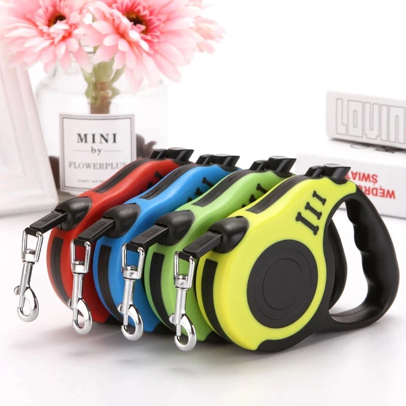 Retractable Nylon Dog Leash 3M — Durable Automatic Lead in 5 Colors